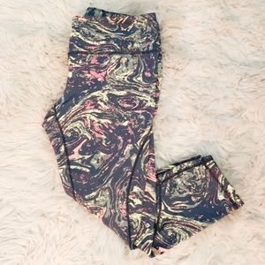 Zella Cropped Legging grey, neon pink, neon yellow